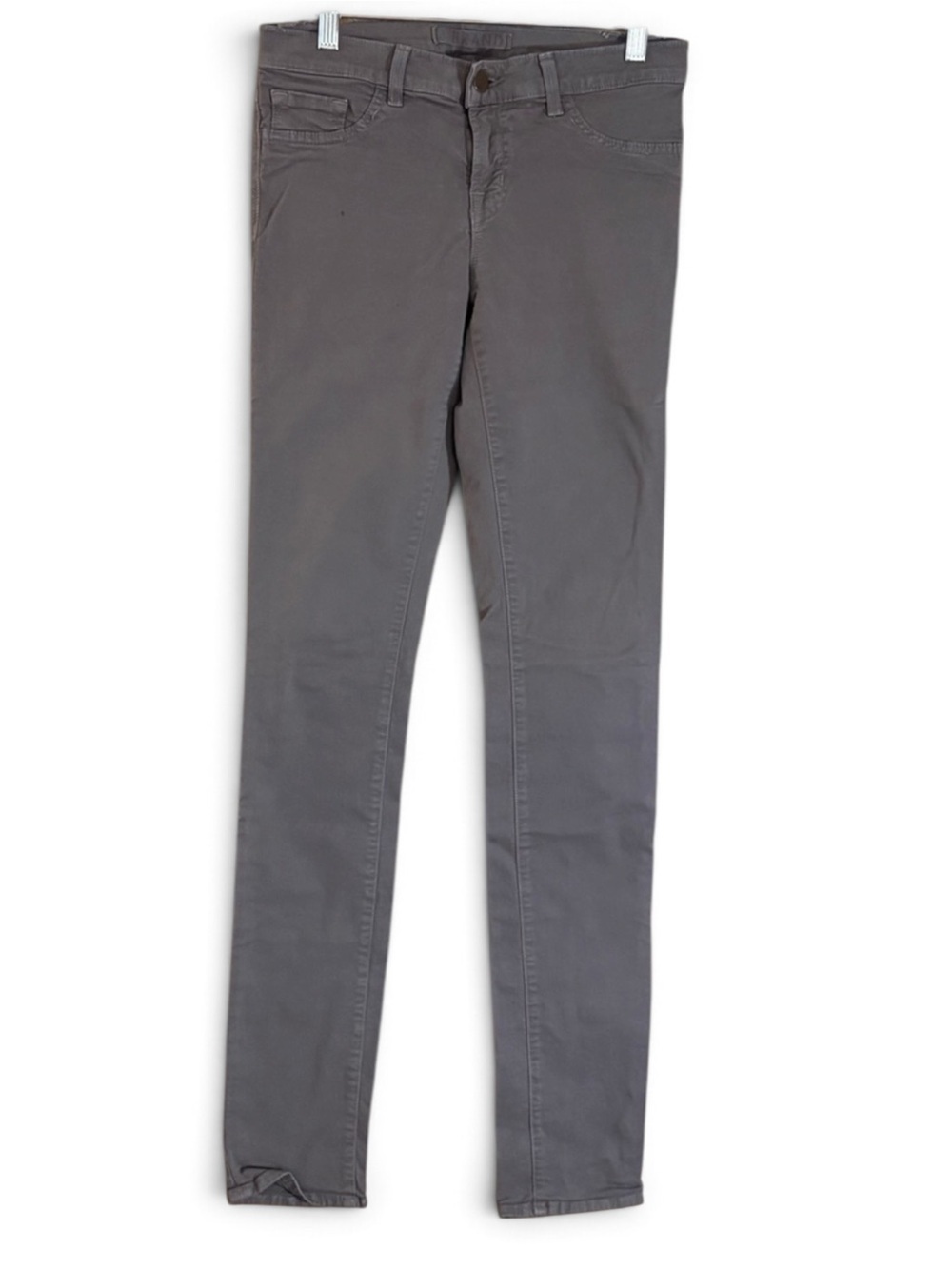 J Brand Gray Brushed Denim Skinny Long Jeans